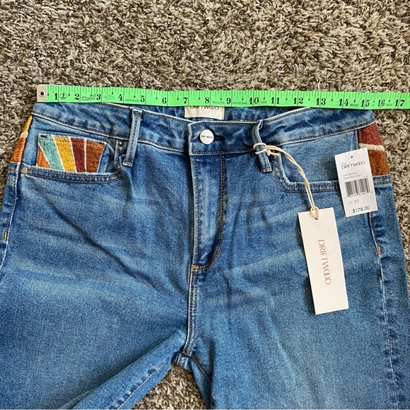 DRIFTWOOD Blue Flare Jeans with Multicolor Sunburst Waist - Picture 7 of 15